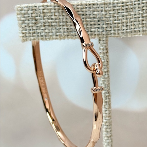 Alex and Ani Rose Gold Faceted Hook Tension Bracelet - Picture 2 of 4